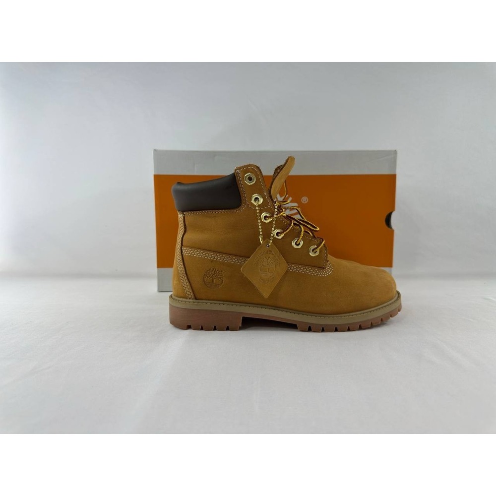 Timberland Premium 6" Waterproof Wheat Lace-Up Boots 112909 Boys Size 6.5